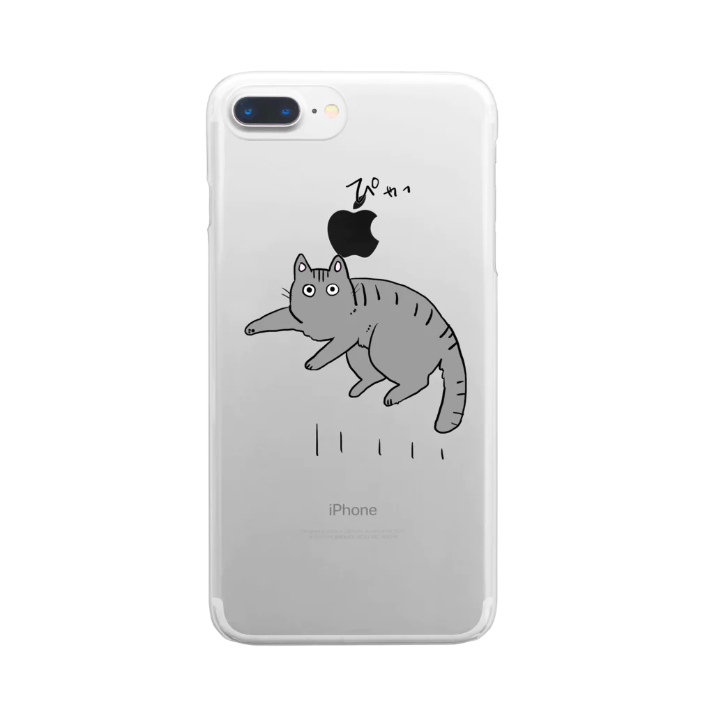 猫鍋のびっくりするねこ Clear Smartphone Case