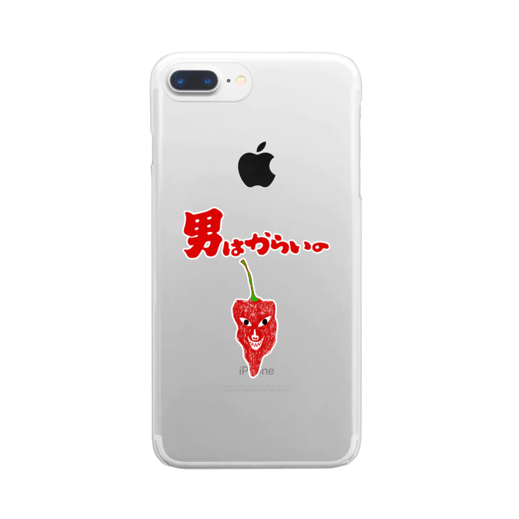 NIKORASU GOのユーモアデザイン「男はからいの」 Clear Smartphone Case