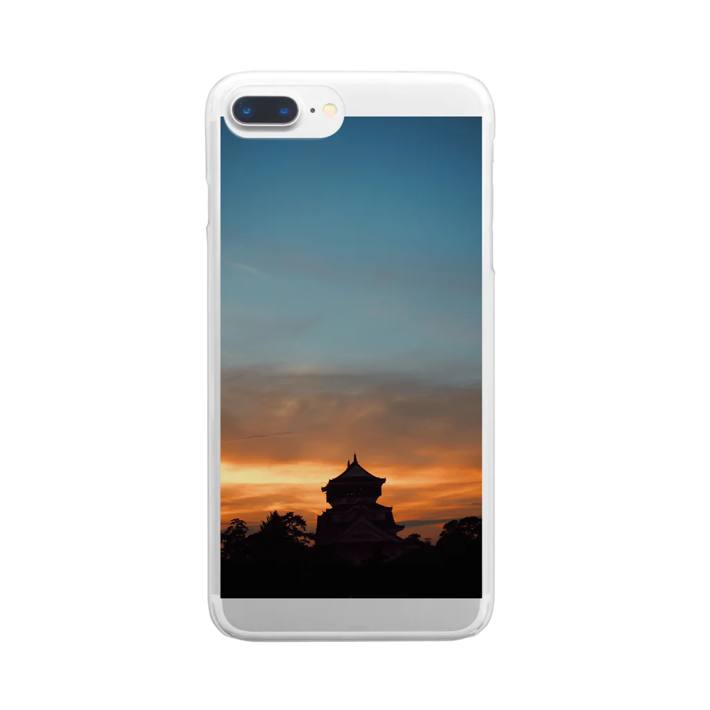 Yuji Takigawaの夕暮れ小倉城 Clear Smartphone Case