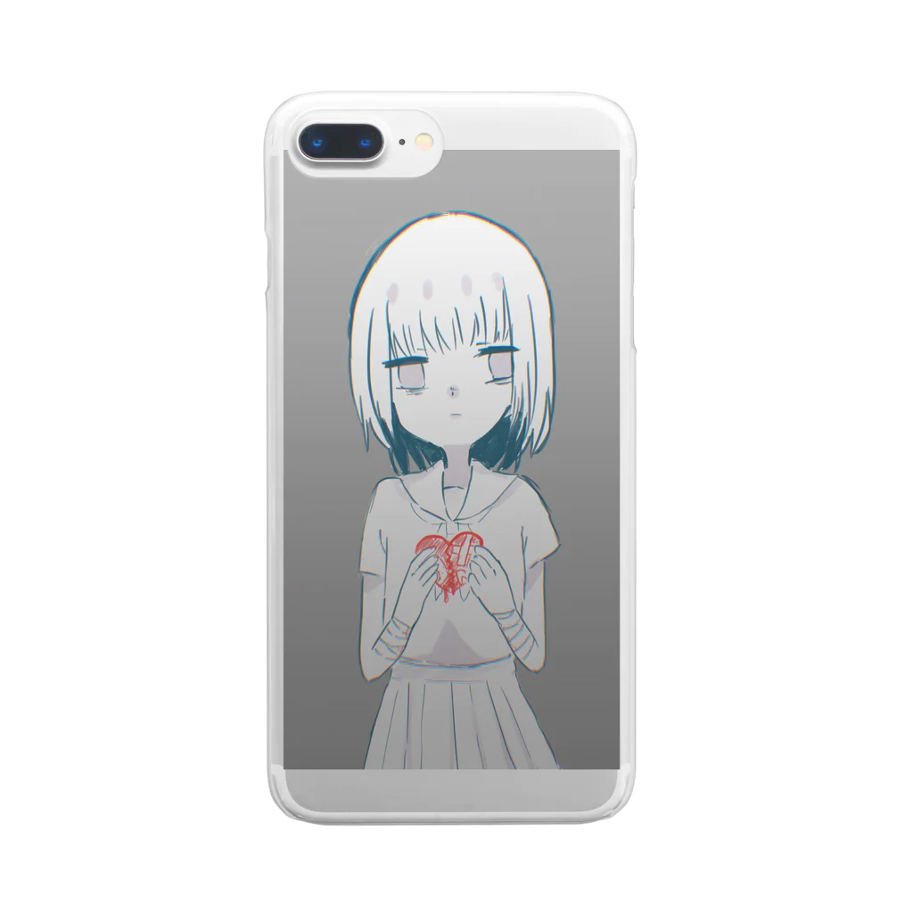 爛々の傷だらけのはーと Clear Smartphone Case