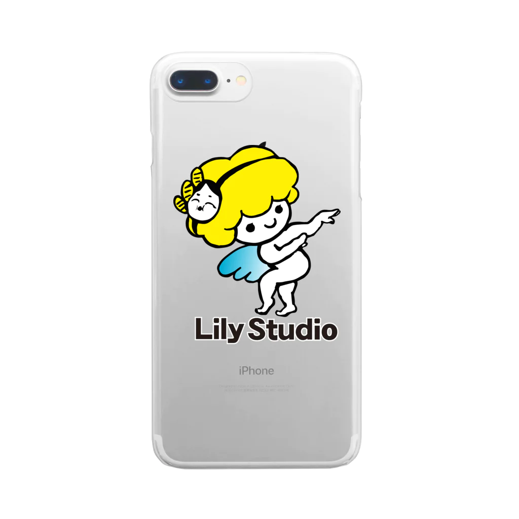 LILY STUDIOの招福の舞チーズ天使 クリアスマホケース