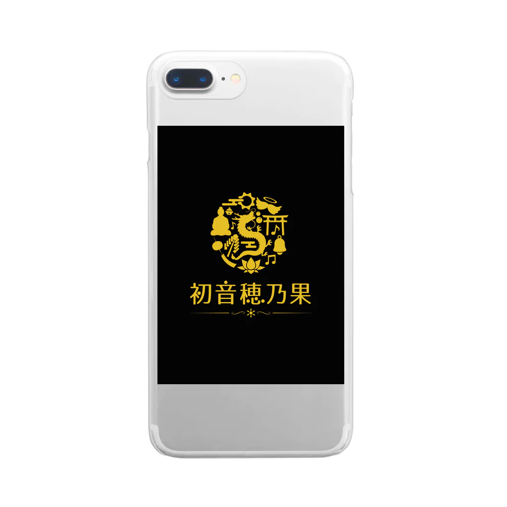 Hatune-Honokaの初音穂乃果のロゴ(黒ver) Clear Smartphone Case