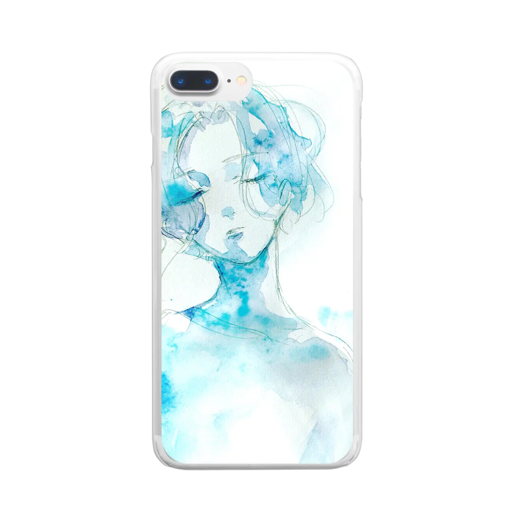 mina igarashiの水色少女 Clear Smartphone Case