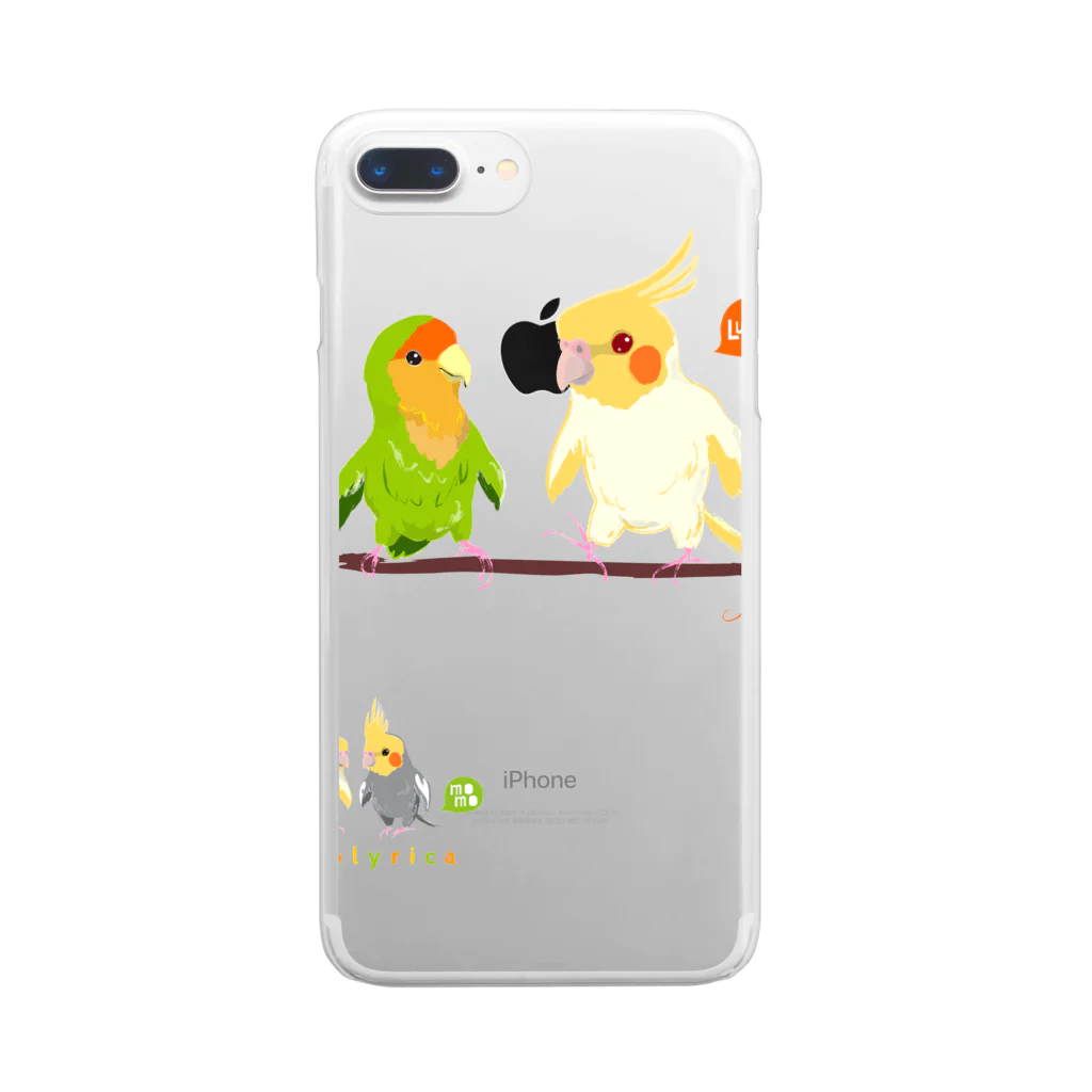 LittleLoroのCotolyrica ルチノーオカメインコとラブバード コザクラインコ Clear Smartphone Case