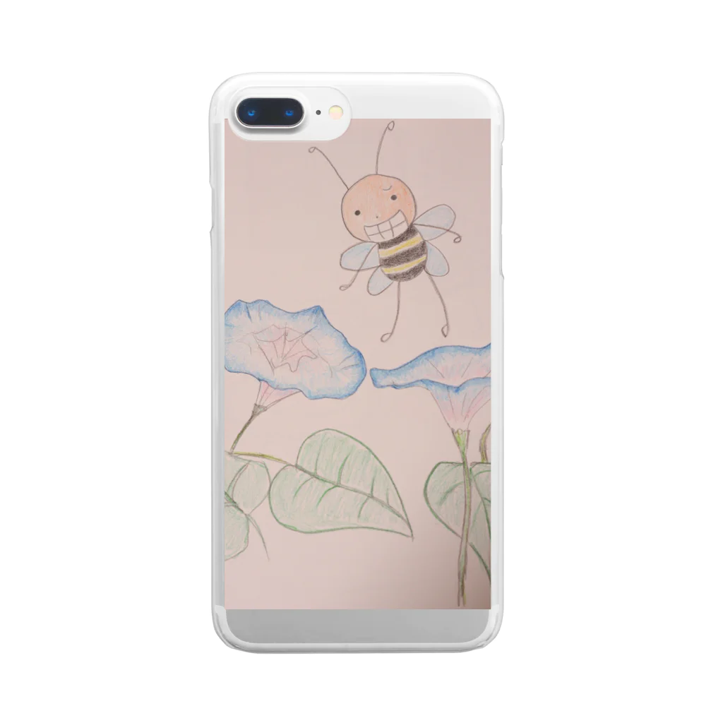 Kumya37のくみゃばちと朝顔🐝💠🍃 Clear Smartphone Case