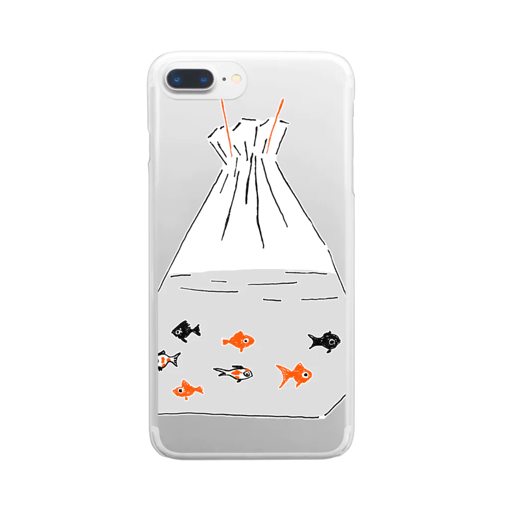 NIKORASU GOの祭りデザイン「金魚すくい」 Clear Smartphone Case