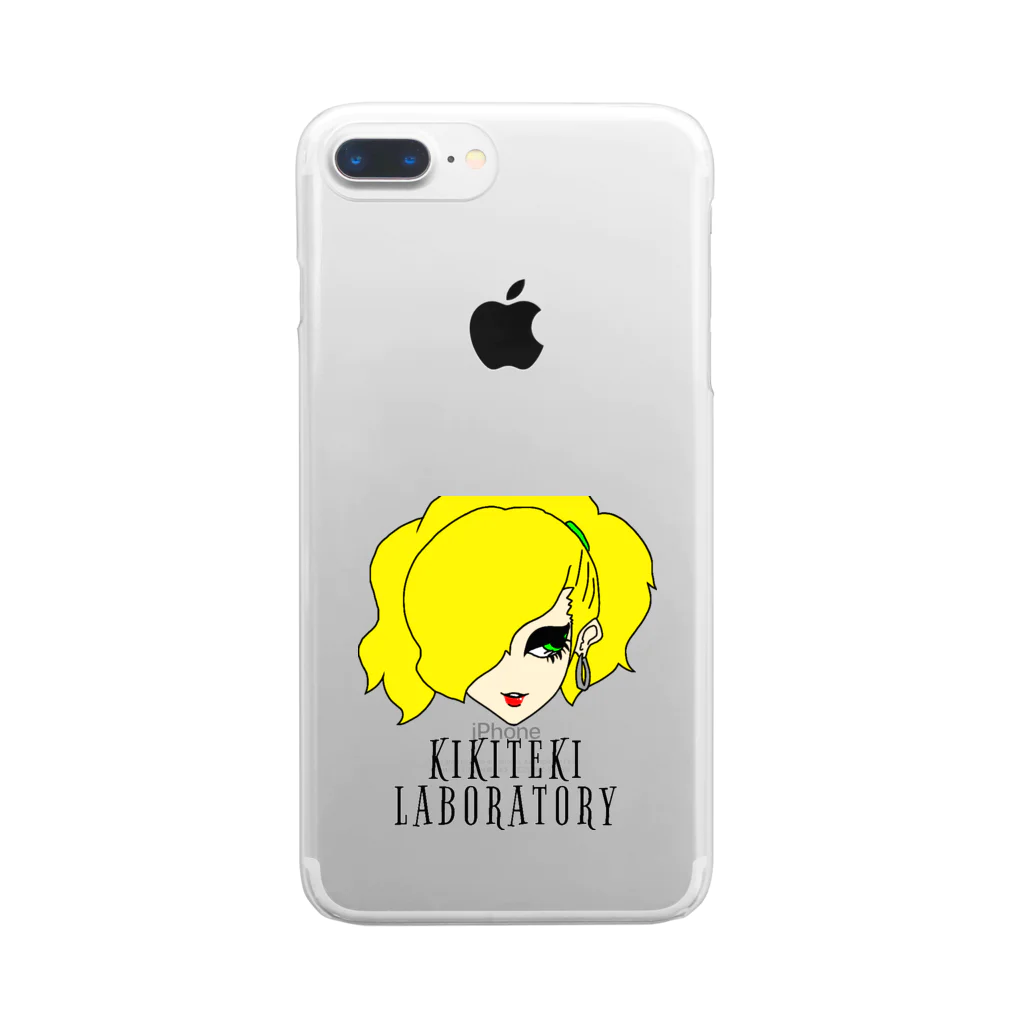 KIKITEKI_LABORATORYのPONITE GAL 黄 × 黄緑 Clear Smartphone Case