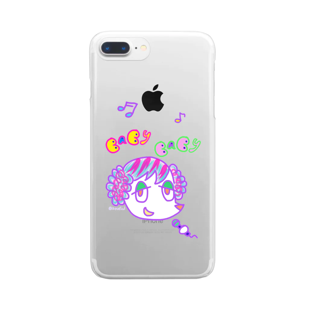 necofood shopの峯犬BABY BABY−POP2 Clear Smartphone Case