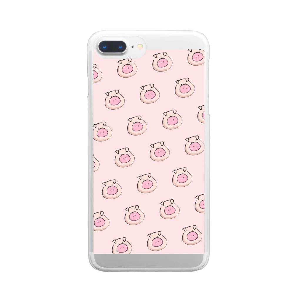 YUMEMA SHOPのブヒブヒピッグ Clear Smartphone Case