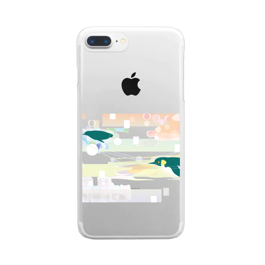 ペンギンパカリの四季（ペンギン遊泳） Clear Smartphone Case