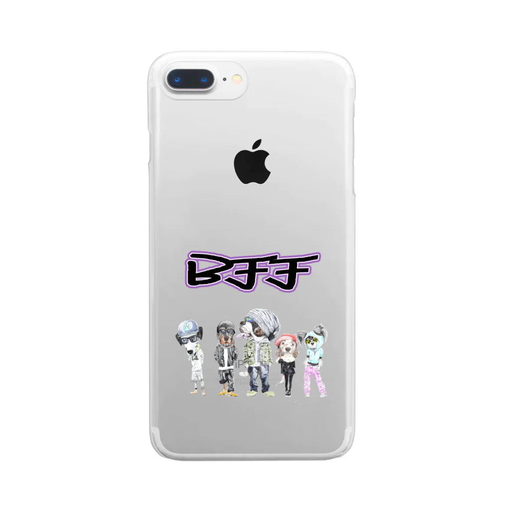 かわいいにゃんことワンコの絵のお店のBFF わん！ Clear Smartphone Case