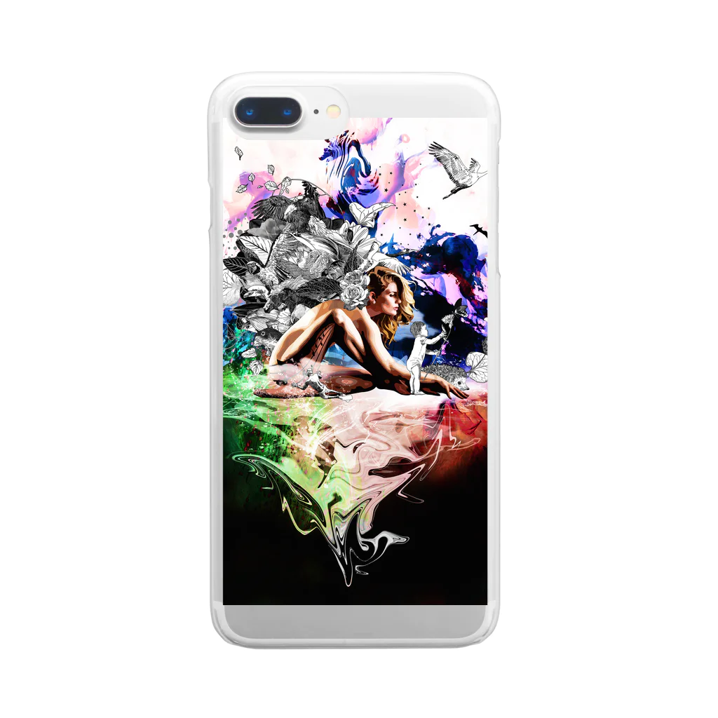 UNIREBORN WORKS ORIGINAL DESGIN SHOPのBianco&Nero Clear Smartphone Case