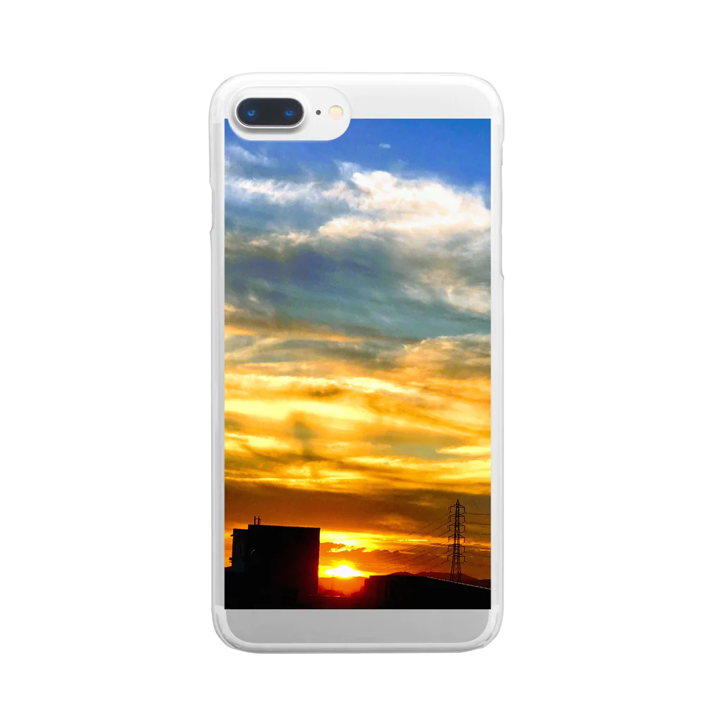 soranoの陽の沈み Clear Smartphone Case