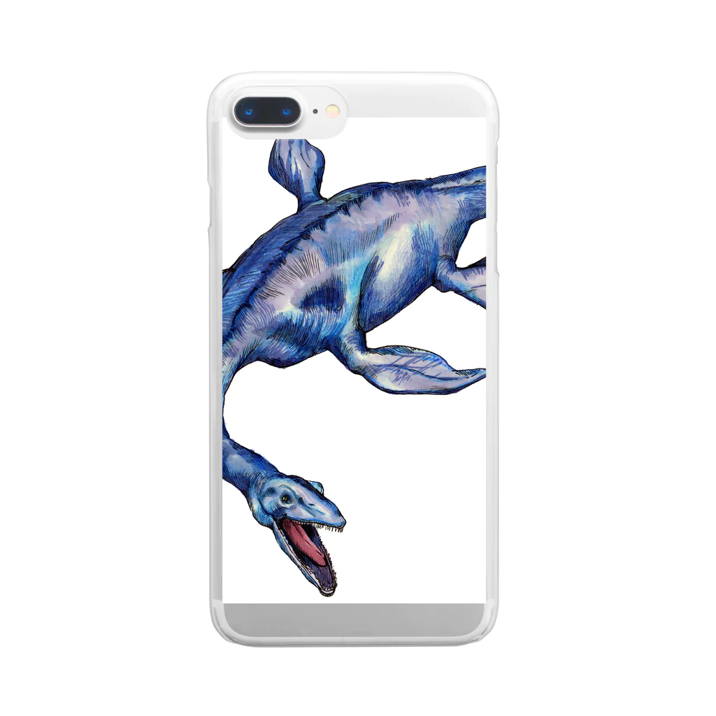 Ooazamukae stationeryのElasmo Saurus Clear Smartphone Case