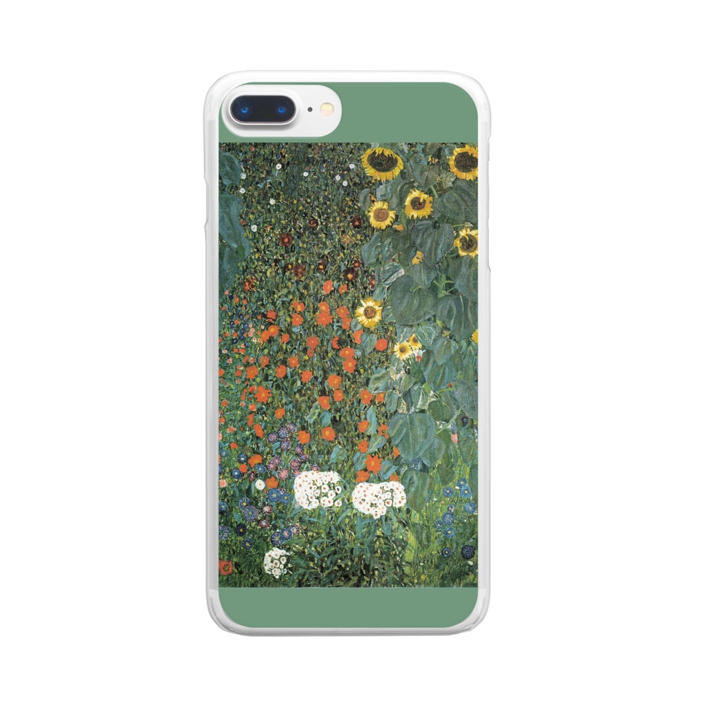 SONOTENI-ARTの001-008　グスタフ・クリムト　『ヒマワリの咲く農家の庭』　クリア　スマホケース　iPhone 8Plus/7Plus/6sPlus/6Plus専用デザイン　CC6 Clear Smartphone Case