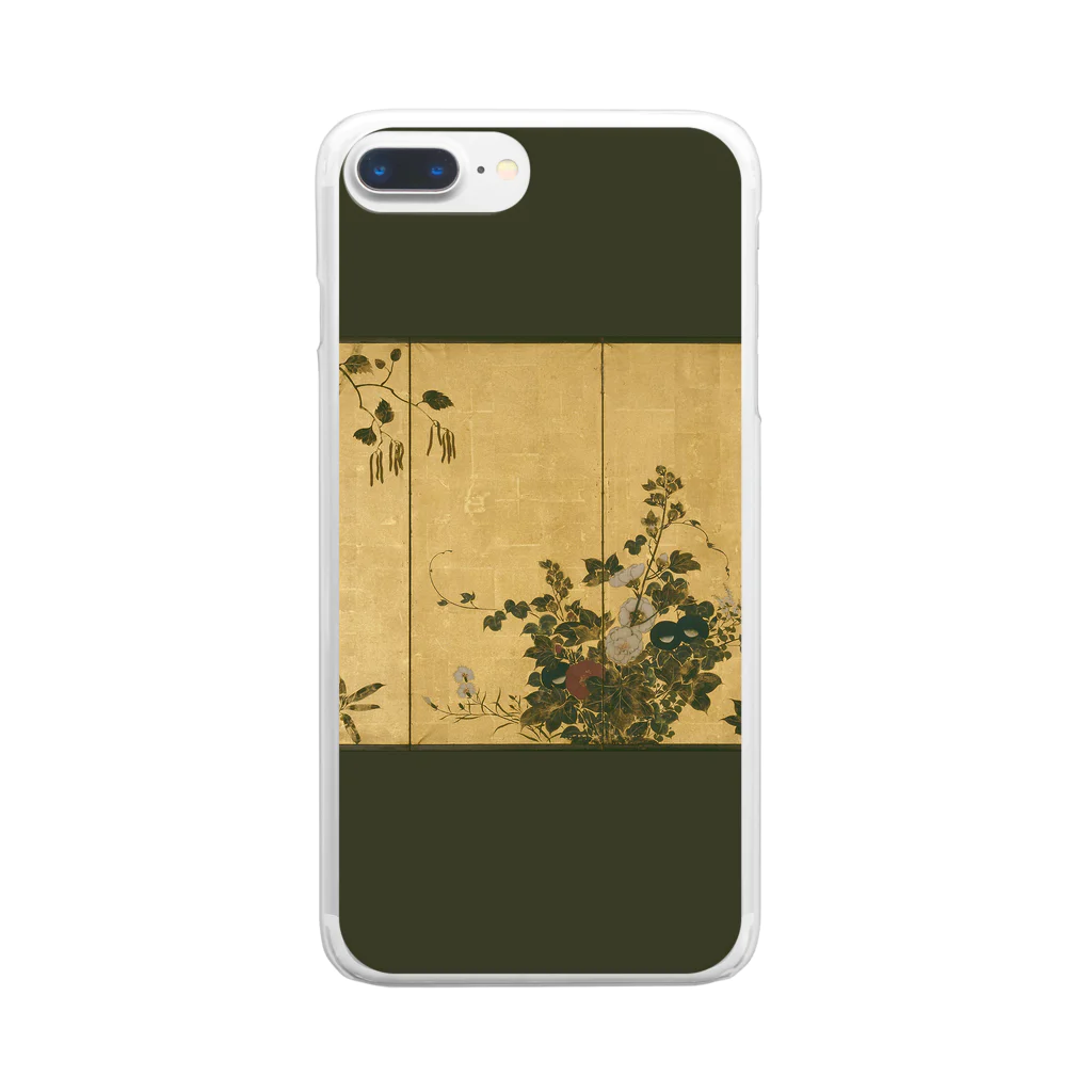 SONOTENI-ARTの002-002　鈴木其一　『秋冬の花』　クリア　スマホケース　iPhone 8Plus/7Plus/6sPlus/6Plus専用デザイン　CC6 クリアスマホケース