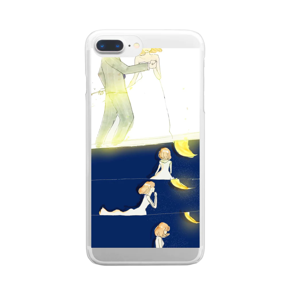 倉田姉妹店の月と女の子シリーズ* Clear Smartphone Case