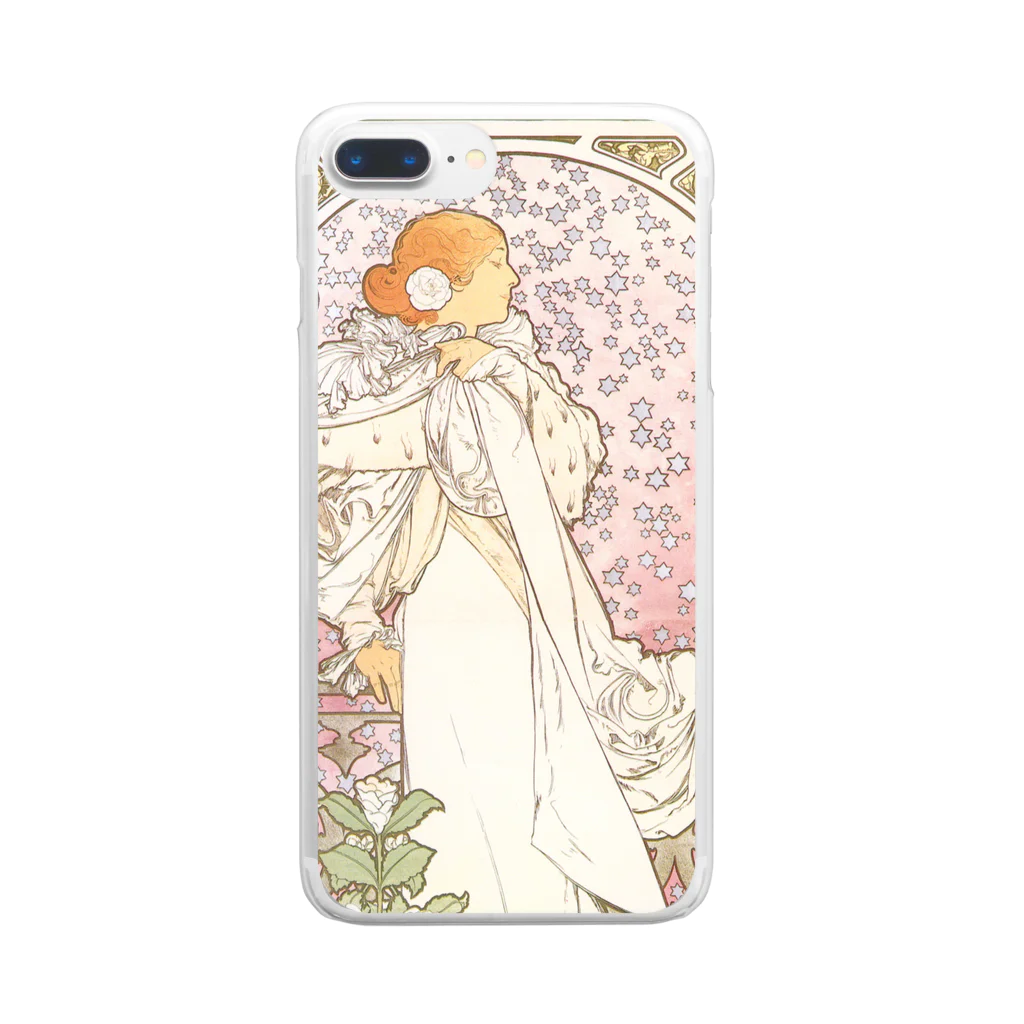 SONOTENI-ARTの014-004　アルフォンス・ミュシャ　『椿姫』　クリア　スマホケース　iPhone 8Plus/7Plus/6sPlus/6Plus専用デザイン　CC6 クリアスマホケース