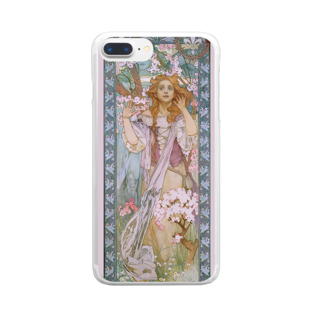 SONOTENI-ARTの014-008　アルフォンス・ミュシャ　『Jeanne d'Arc』　クリア　スマホケース　iPhone 8Plus/7Plus/6sPlus/6Plus専用デザイン　CC6 クリアスマホケース