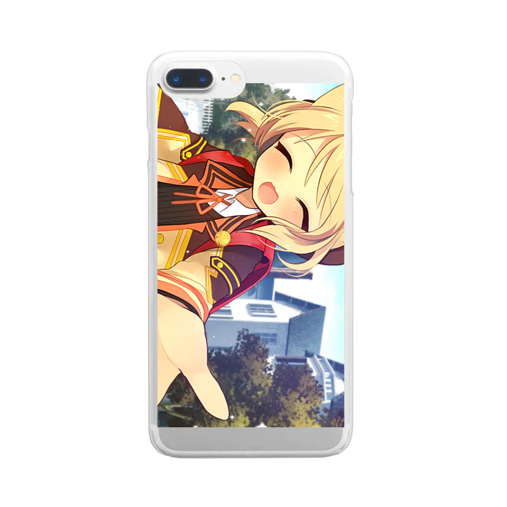 childrop's / ランドセルを背負ったねこのラクタ ソロ ver. Clear Smartphone Case