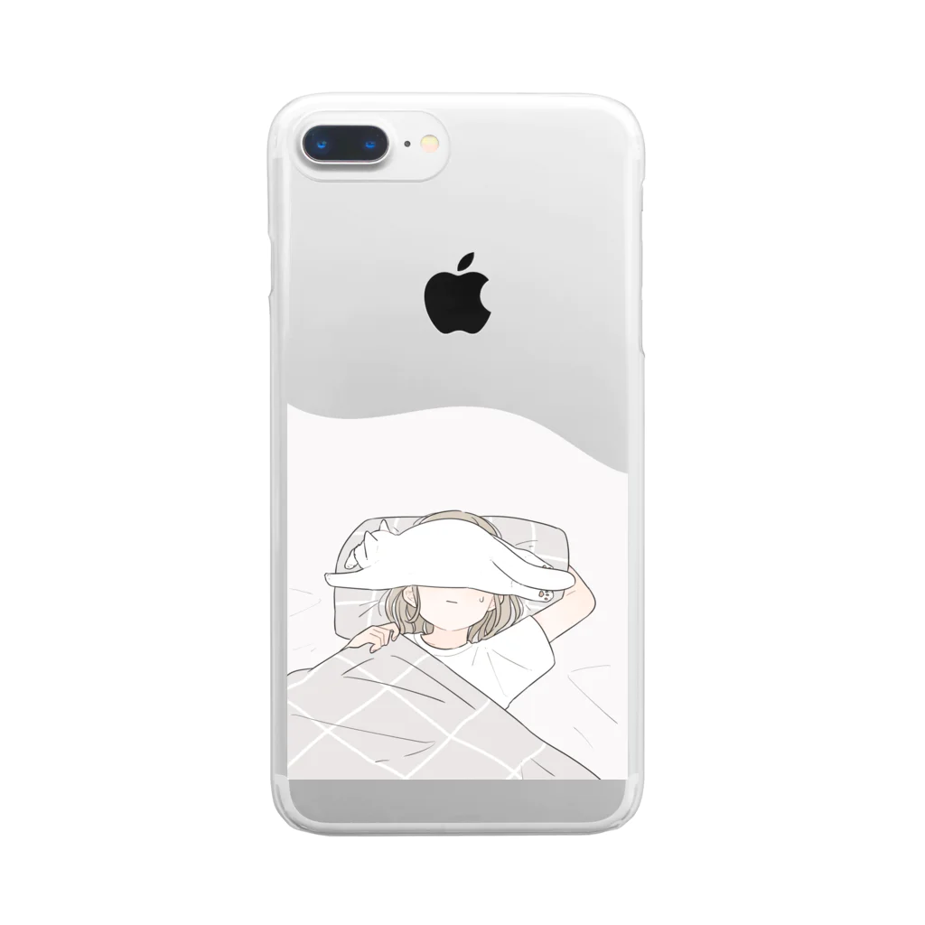 百瀬たろうの猫とおやすみ Clear Smartphone Case