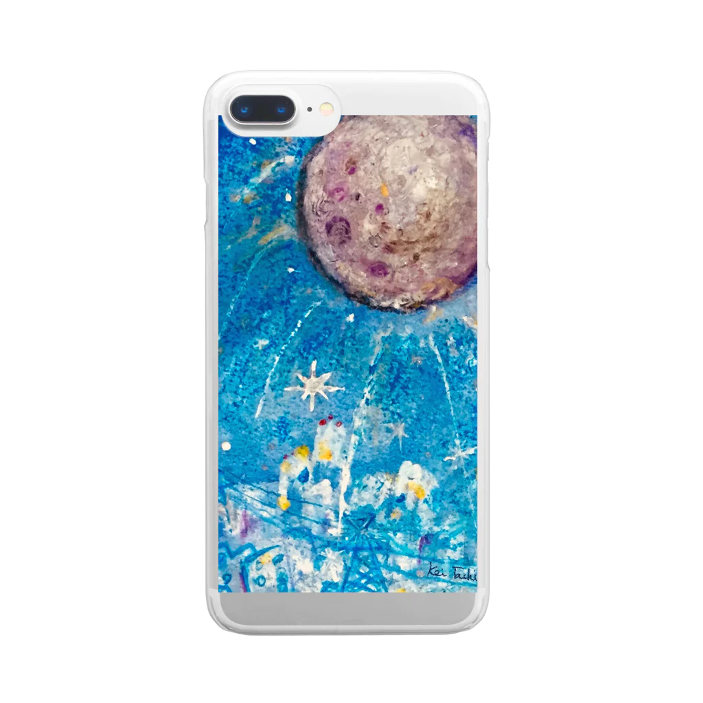 太陽drops -立華 圭グッズショップ-の月の街 Clear Smartphone Case