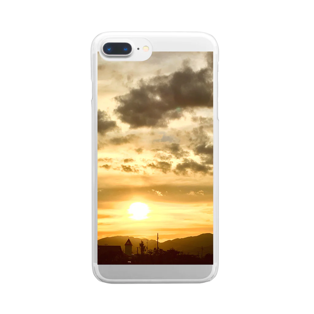 fullmoonの黄金の夕日 Clear Smartphone Case