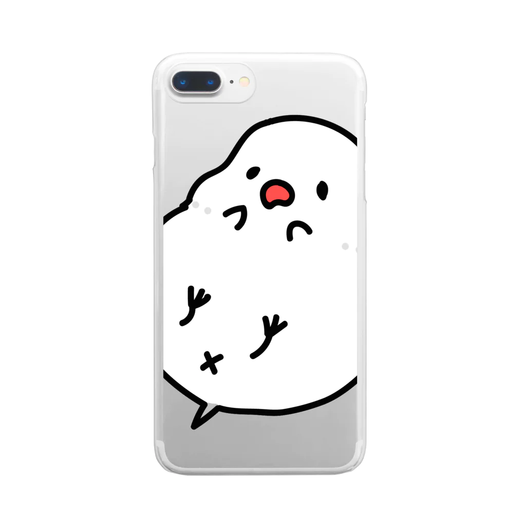 07（rena）のことりショップの文鳥（白）ころん Clear Smartphone Case