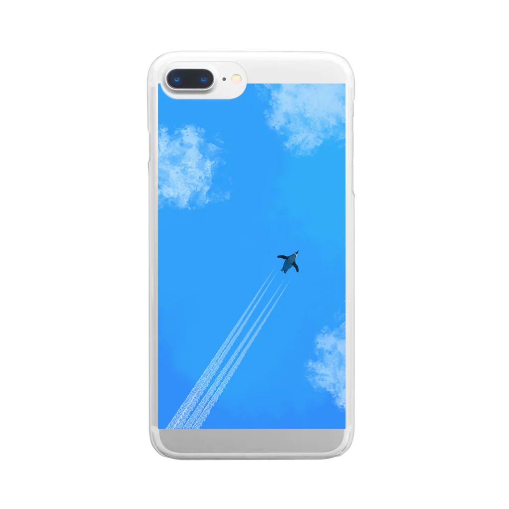 TamuramuraのPenguin Trail Clear Smartphone Case