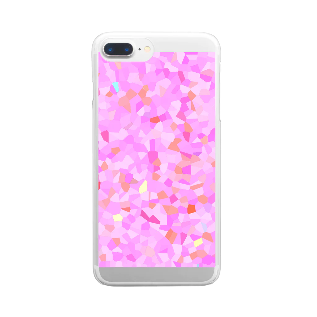 香佑屋の桃の結晶モザイク Clear Smartphone Case
