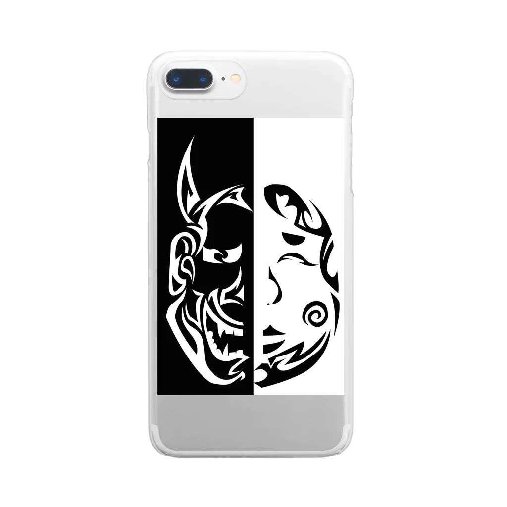 KARASU_HAGANE SHOPの善と悪 Clear Smartphone Case