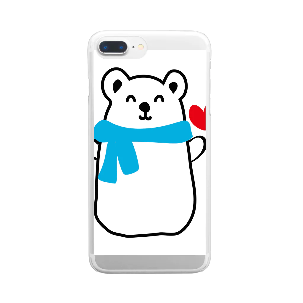 kumalogoのかわいいくまロゴ Clear Smartphone Case