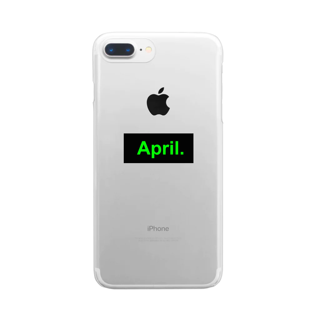 April.のApril.BOX LOGO(グリーン×ブラック) Clear Smartphone Case