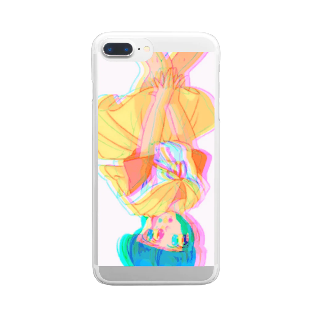 pipipiの逆さ女の子 Clear Smartphone Case