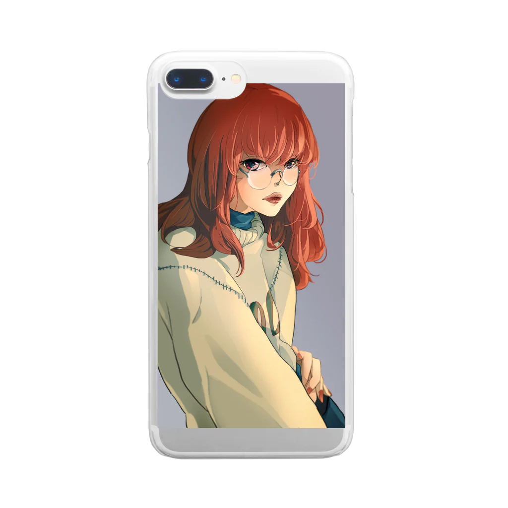 TULIP LABOの赤毛ゆるっと女子 Clear Smartphone Case