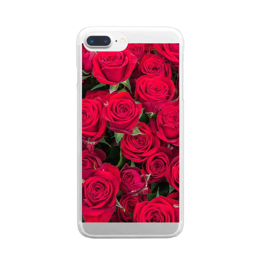 アトリエ英の情熱の赤い薔薇 Clear Smartphone Case