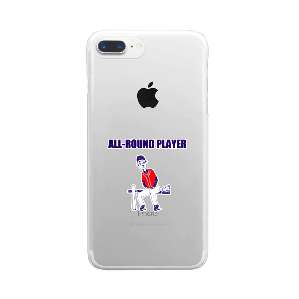 NIKORASU GOの野球デザイン「オールラウンドプレイヤー」（Tシャツ・パーカー・グッズ・ETC） Clear Smartphone Case