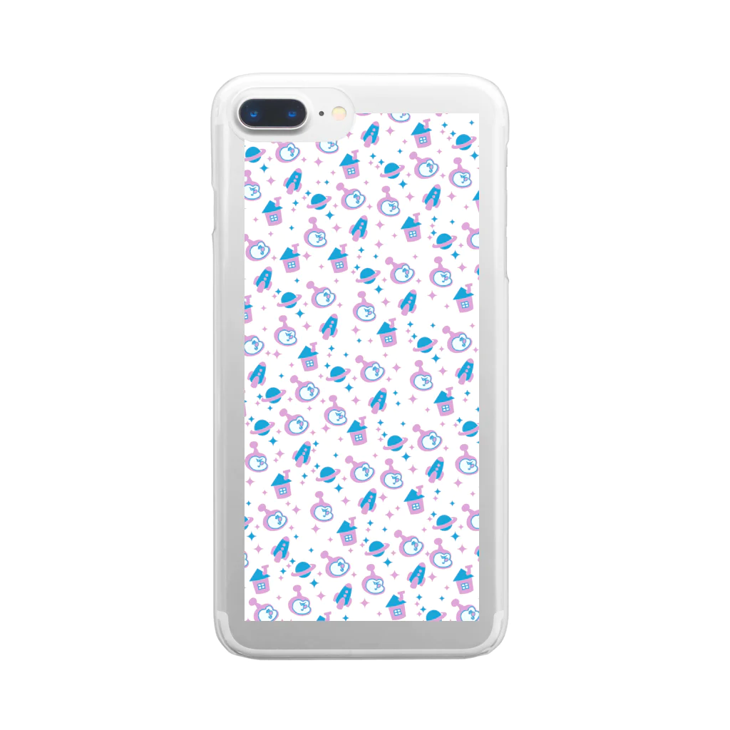 mag kuroshio original goods shopの『 this stupid friend 』iPhoneケース（パステルバージョン） Clear Smartphone Case