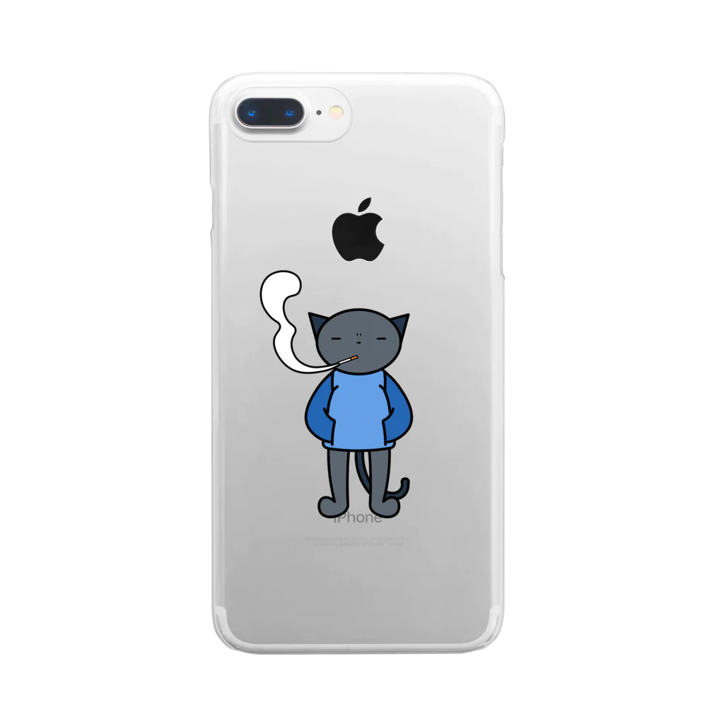 ぽりーの喫煙ねこ Clear Smartphone Case