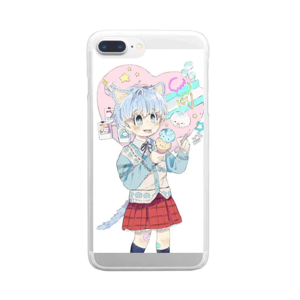 ナルセキョウのきゅんかわ犬系女子ケース Clear Smartphone Case