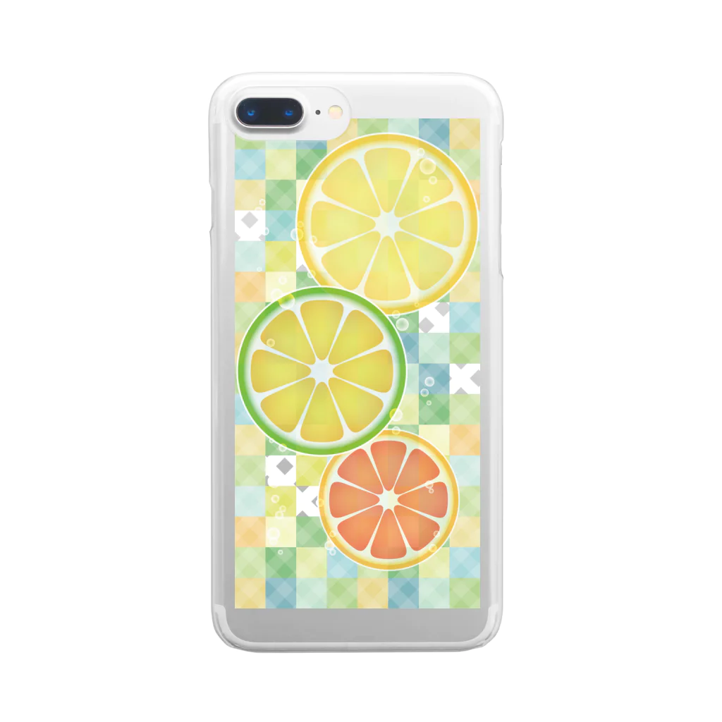 柚の喫茶店のシトラス ソーダ （レモン ライム グレープフルーツ／クリア） Clear Smartphone Case