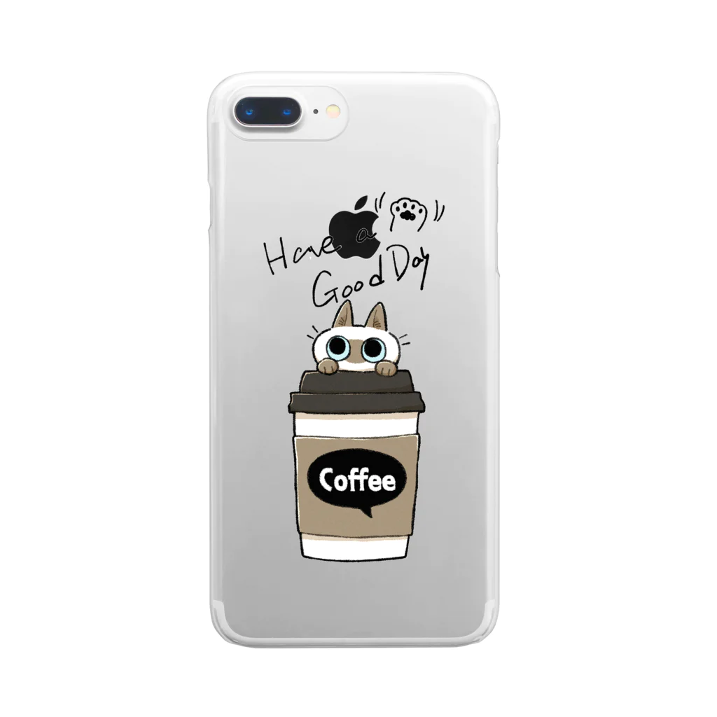 のべ子のいい日になるコーヒーＢ Clear Smartphone Case