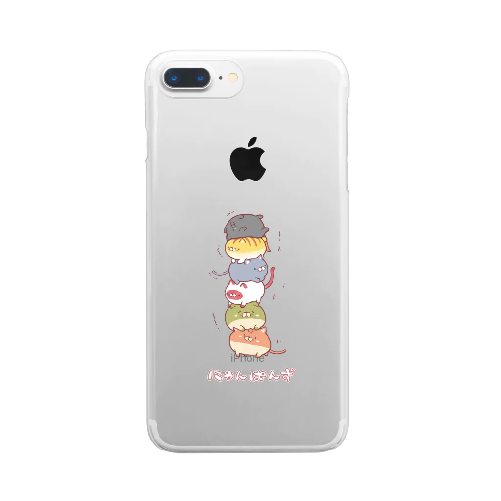 にゃんぱん屋さんのにゃんぱんず（たわー） Clear Smartphone Case