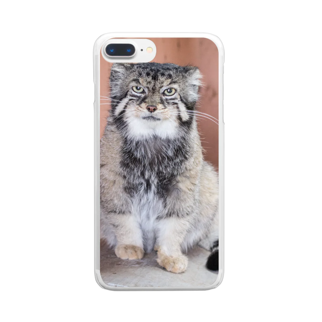 やまねこショップSUZURI支店のマヌルネコ Clear Smartphone Case