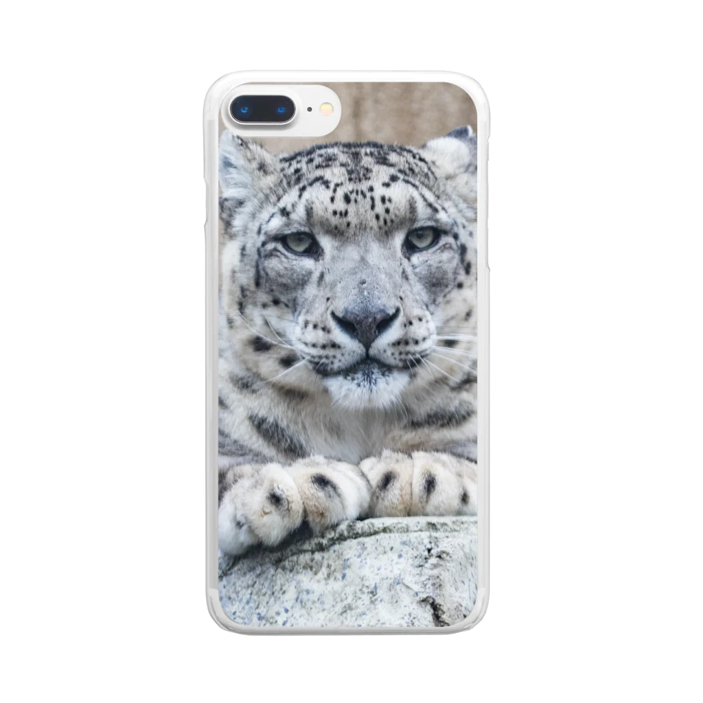 やまねこショップSUZURI支店のユキヒョウ　ティアン Clear Smartphone Case