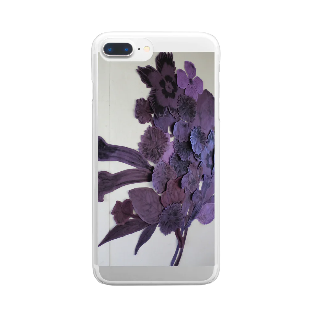 printsplantsのbouquet＜紫＞ Clear Smartphone Case