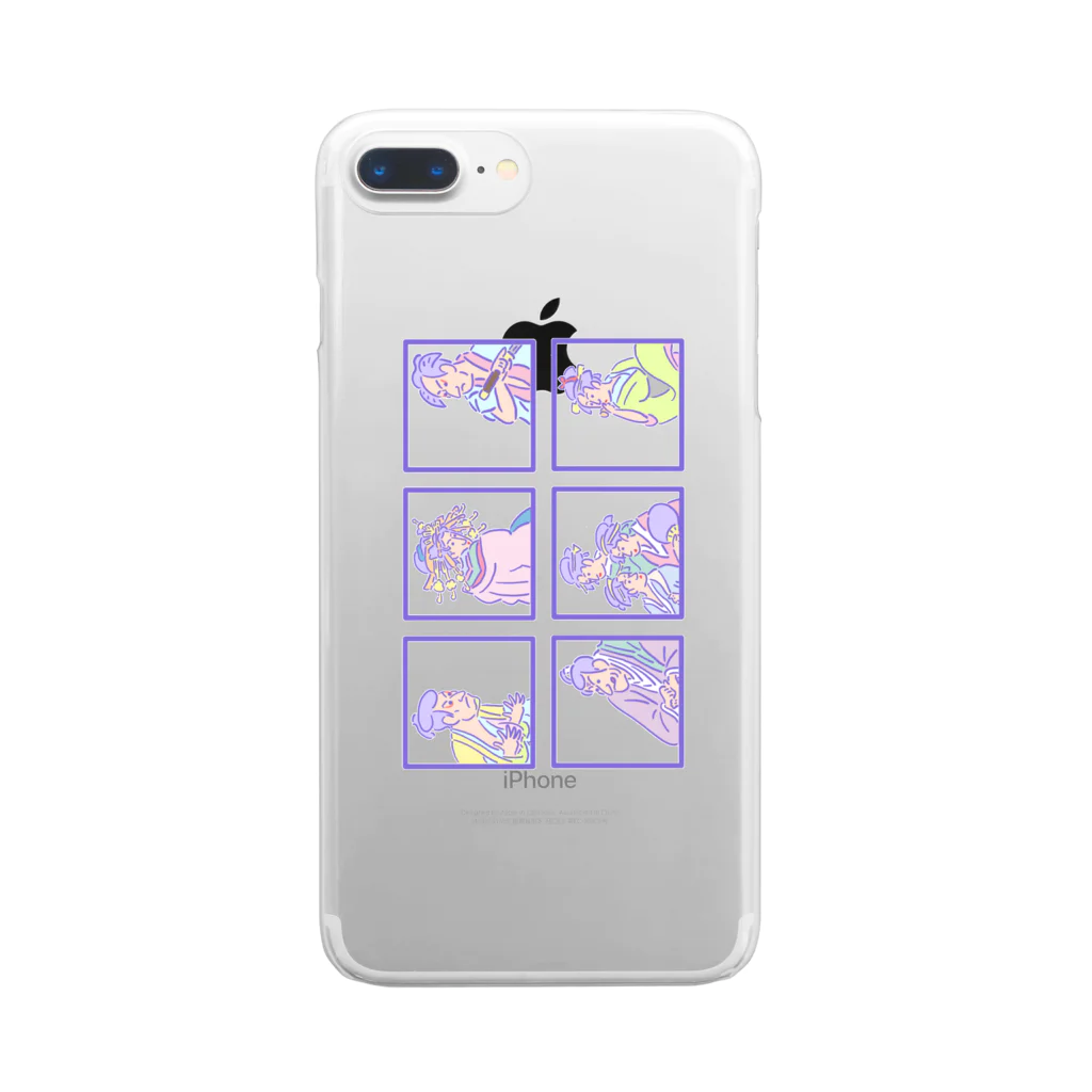 yu_takada_のゆめかわ浮世絵『ごちゃまぜ』 Clear Smartphone Case