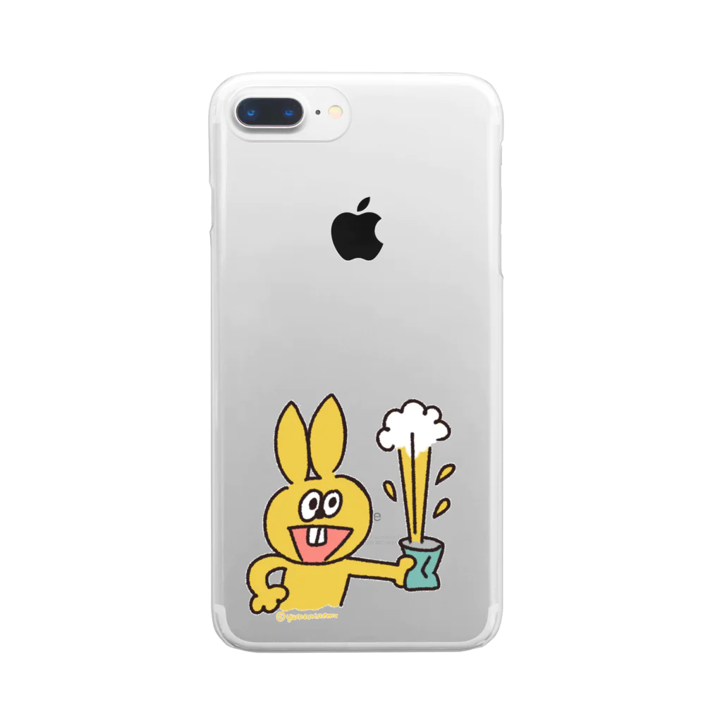 たぬきゅんショップのラビやんと缶 Clear Smartphone Case