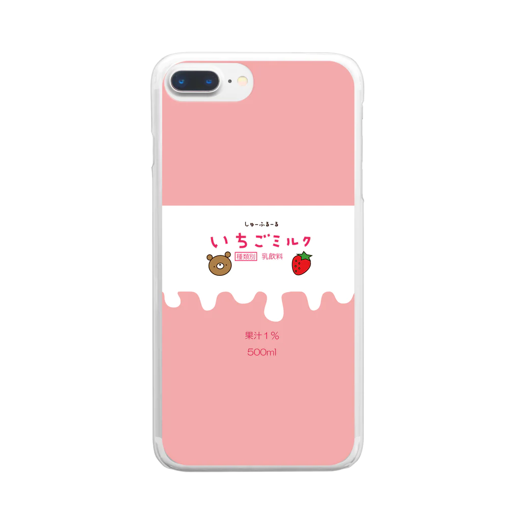 しゅーふるーるのとろける甘さのいちごミルク Clear Smartphone Case