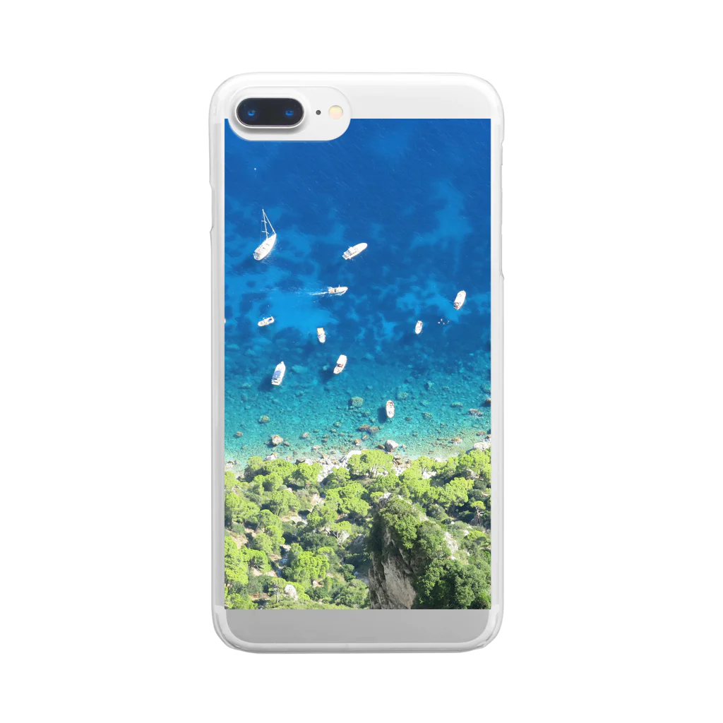 mayblueのboats and blue sea Clear Smartphone Case